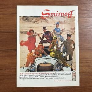 Vintage 1968 Smirnoff Vodka Spirits Booze Alcohol Advertising Art Print Ad